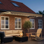 Manuelle Gelenkarmmarkise mit LEDs 3,5 x 2,5 m