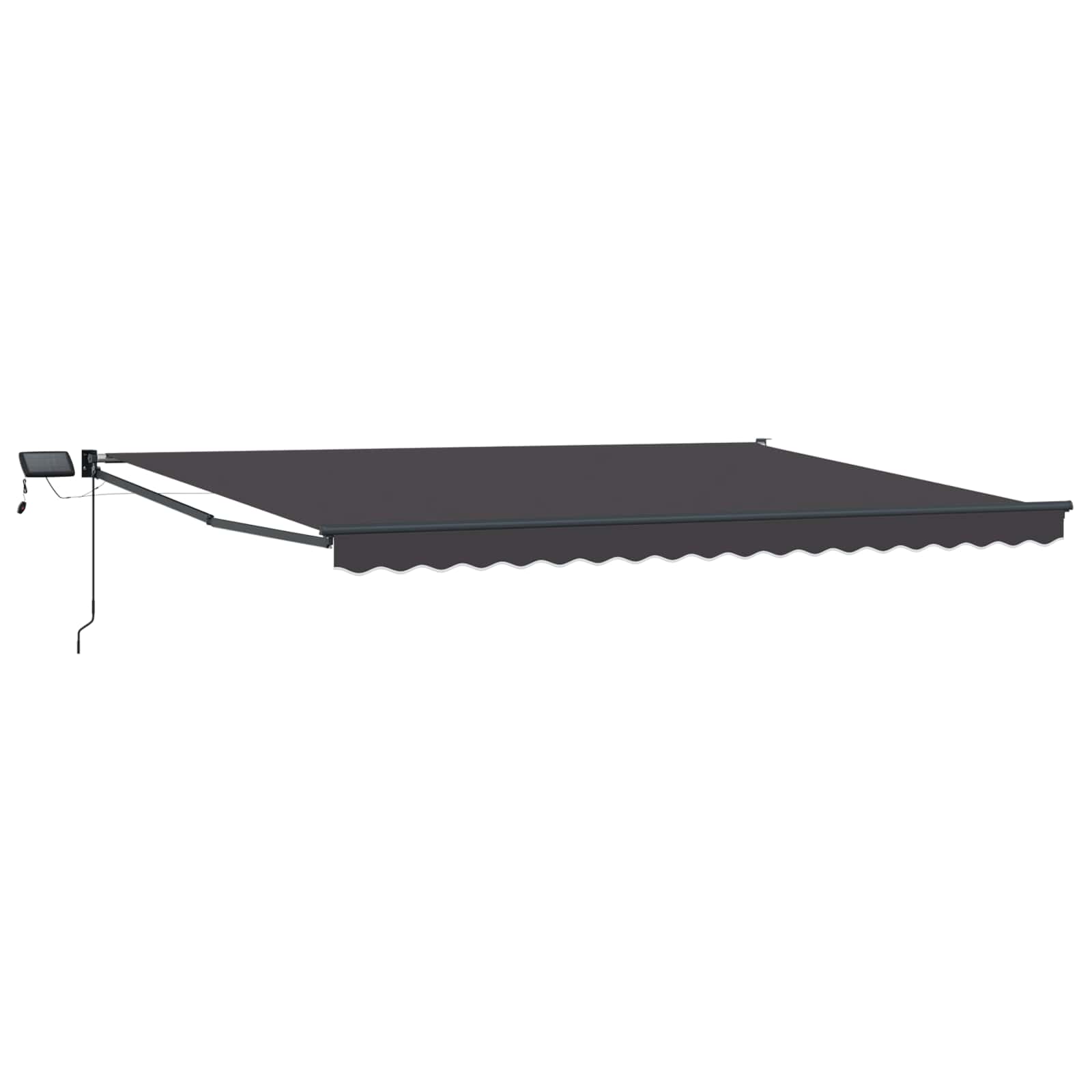 Manuelle Gelenkarmmarkise mit LEDs Anthrazit 4 x 3 m