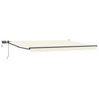 Manuelle Gelenkarmmarkise mit LEDs Creme und Anthrazit 5 x 3 m