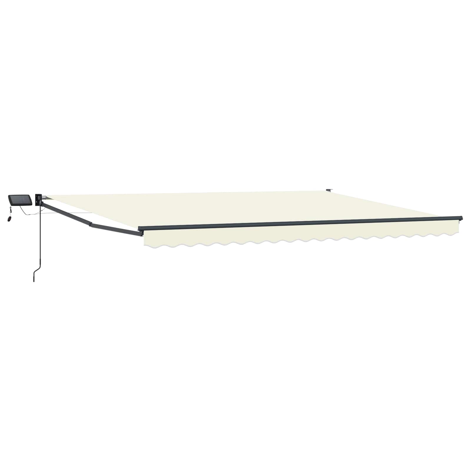 Manuelle Gelenkarmmarkise mit LEDs Creme und Anthrazit 5 x 3 m