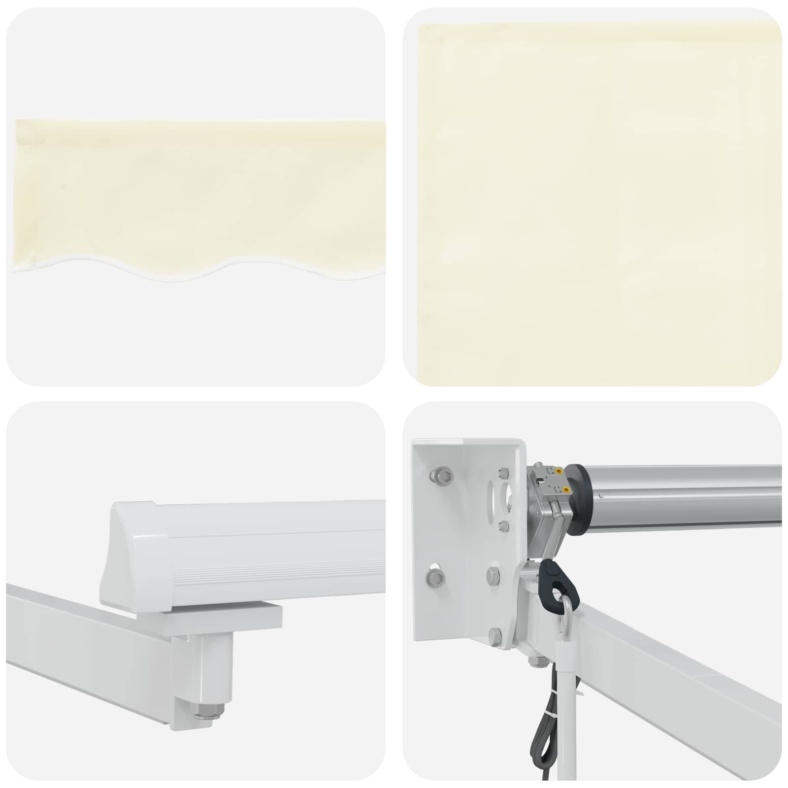 Elektrische ausziehbare Markise Creme 3 x 2,5 m