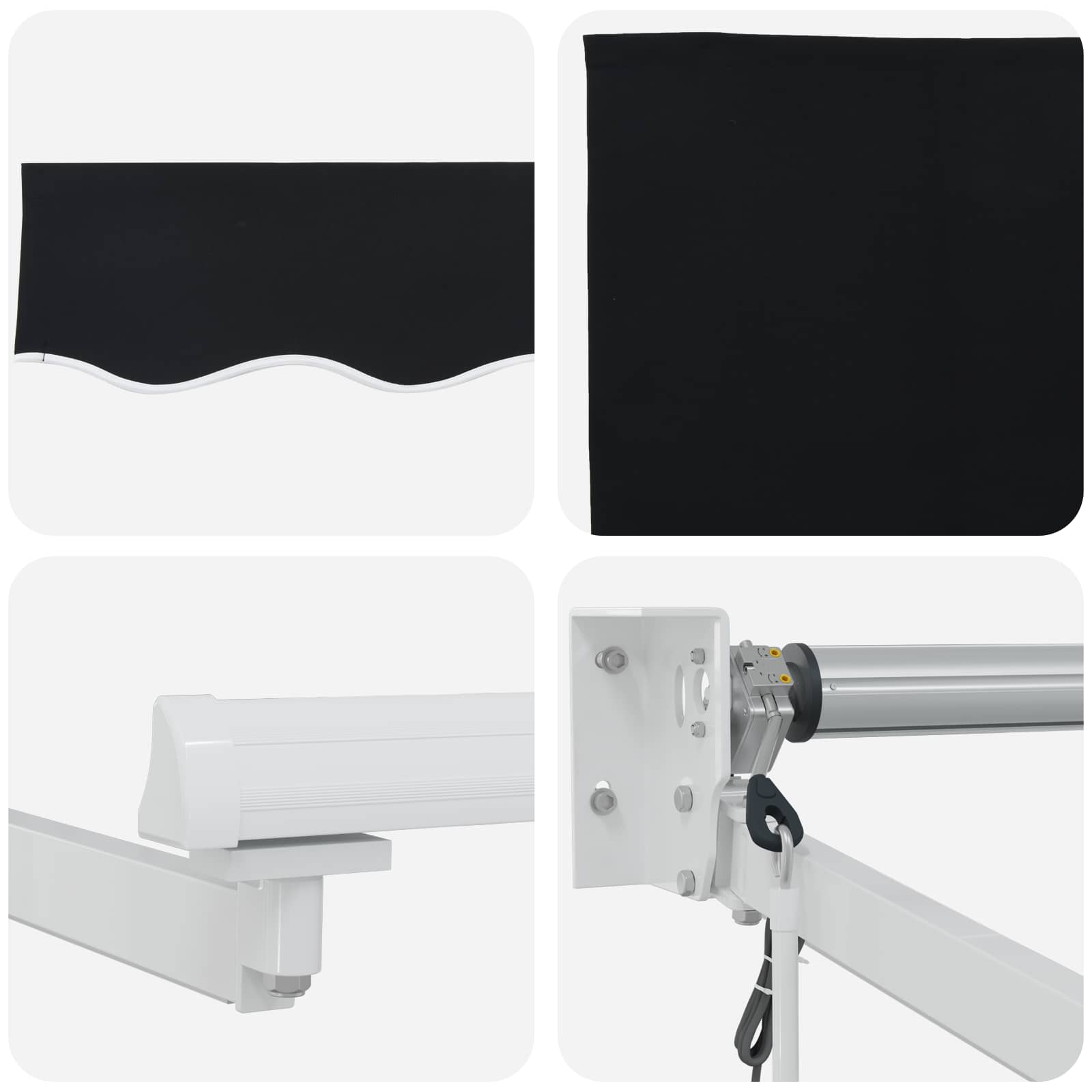 Elektrische ausziehbare Markise Schwarz 3,5 x 2,5 m