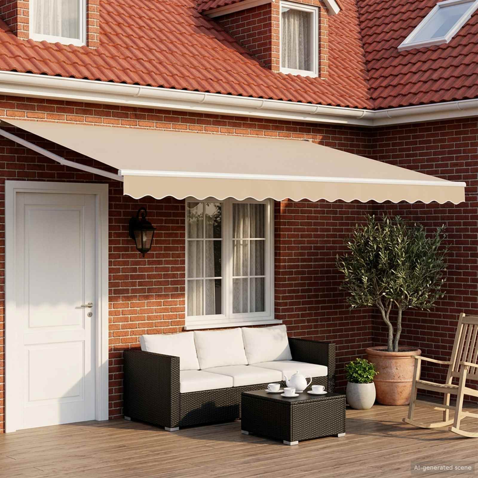 Elektrische ausziehbare Markise Beige 4 x 3 m