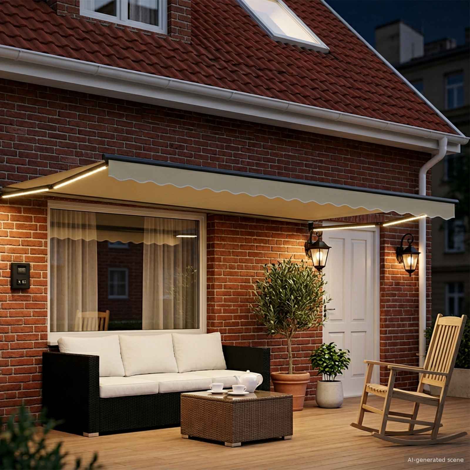 Elektrische ausziehbare Markise Creme 4 x 3 m