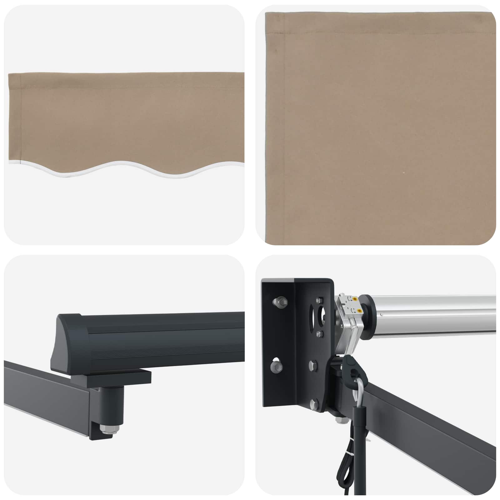Elektrische ausziehbare Markise Beige 4,5 × 3 m