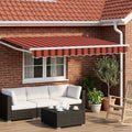 Elektrische ausziehbare Markise Orange, Braun, Weiß 3 x 2,5 m