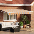 Elektrische ausziehbare Markise Grau, Orange, Weiß 3 x 2,5 m