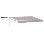 Elektrische ausziehbare Markise Hellgrau und Weiß 3 x 2,5 m