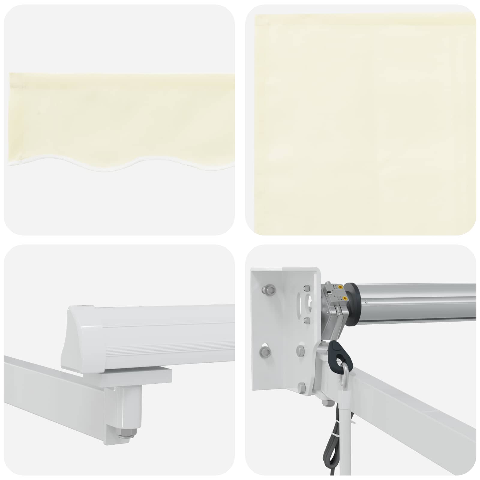 Elektrische ausziehbare Markise Creme und Weiß 3,5 x 2,5 m