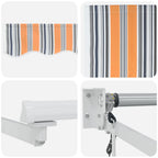 Elektrische ausziehbare Markise Blau, Orange, Weiß 4 x 3 m