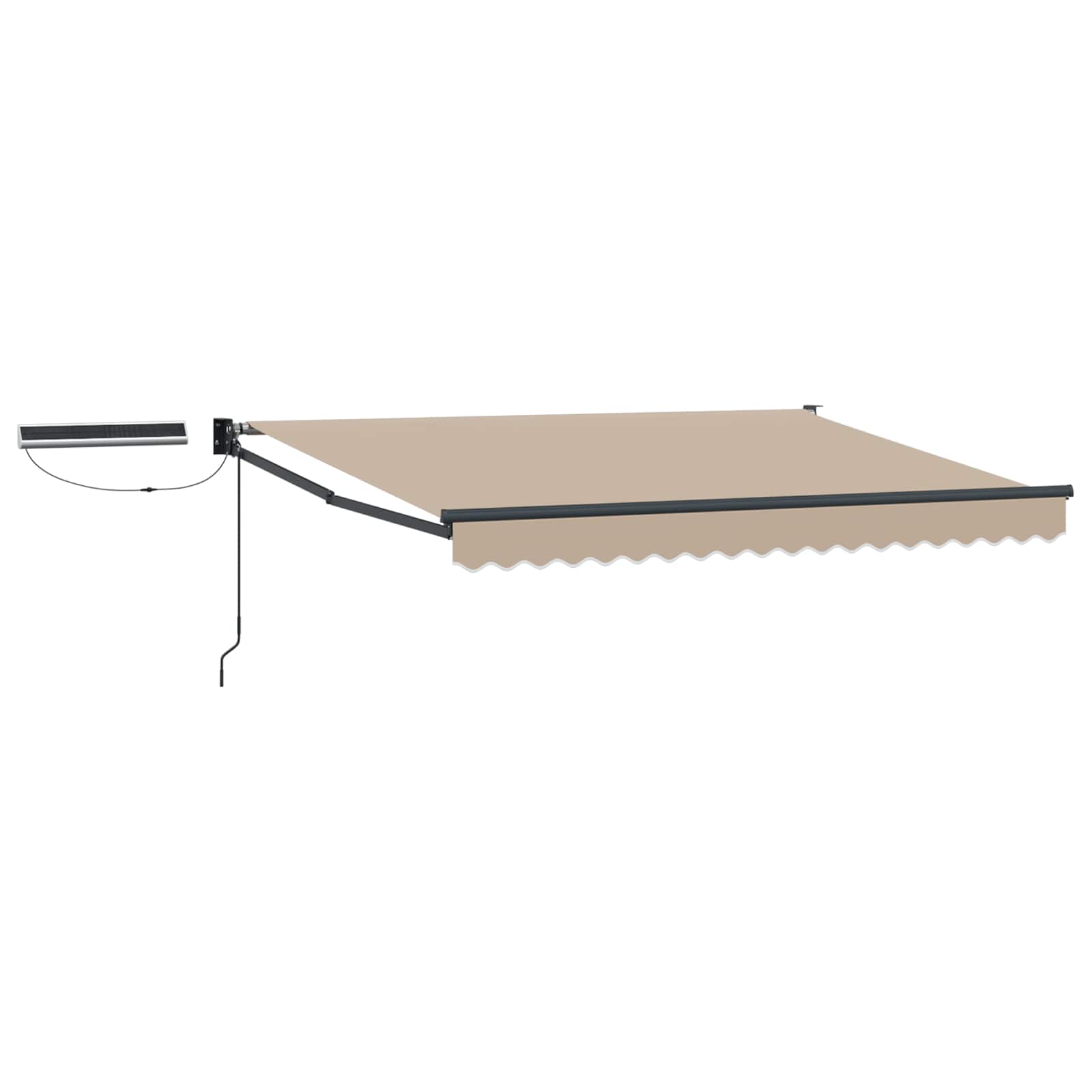 Elektrische ausziehbare Markise Beige und Anthrazit 3,5 x 2 m