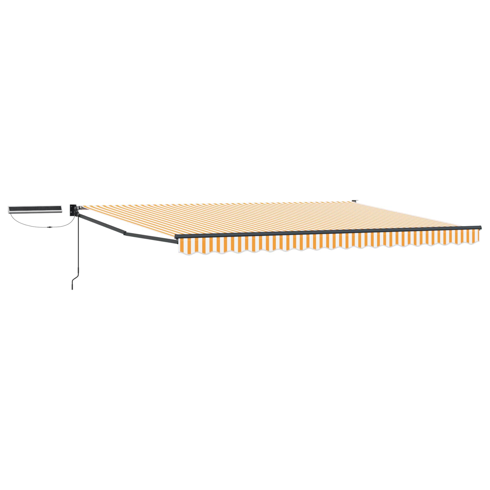 Elektrische ausziehbare Markise Orange, Weiß, Anthrazit 5 x 3 m
