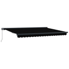 Einziehbare Markise Schwarz 4 x 3 m Leinen und Aluminium