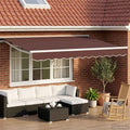 Manuell einziehbare Markise Braun 3 x 2,5 m