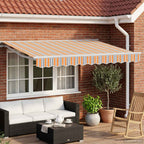 Manuell einziehbare Markise Orange, Grau, Blau, Weiß 3 x 2,5 m