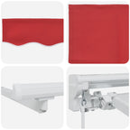 Manuell einziehbare Markise Rot 3 x 2,5 m