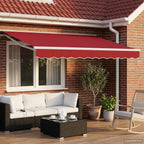 Manuell einziehbare Markise Rot 3 x 2,5 m
