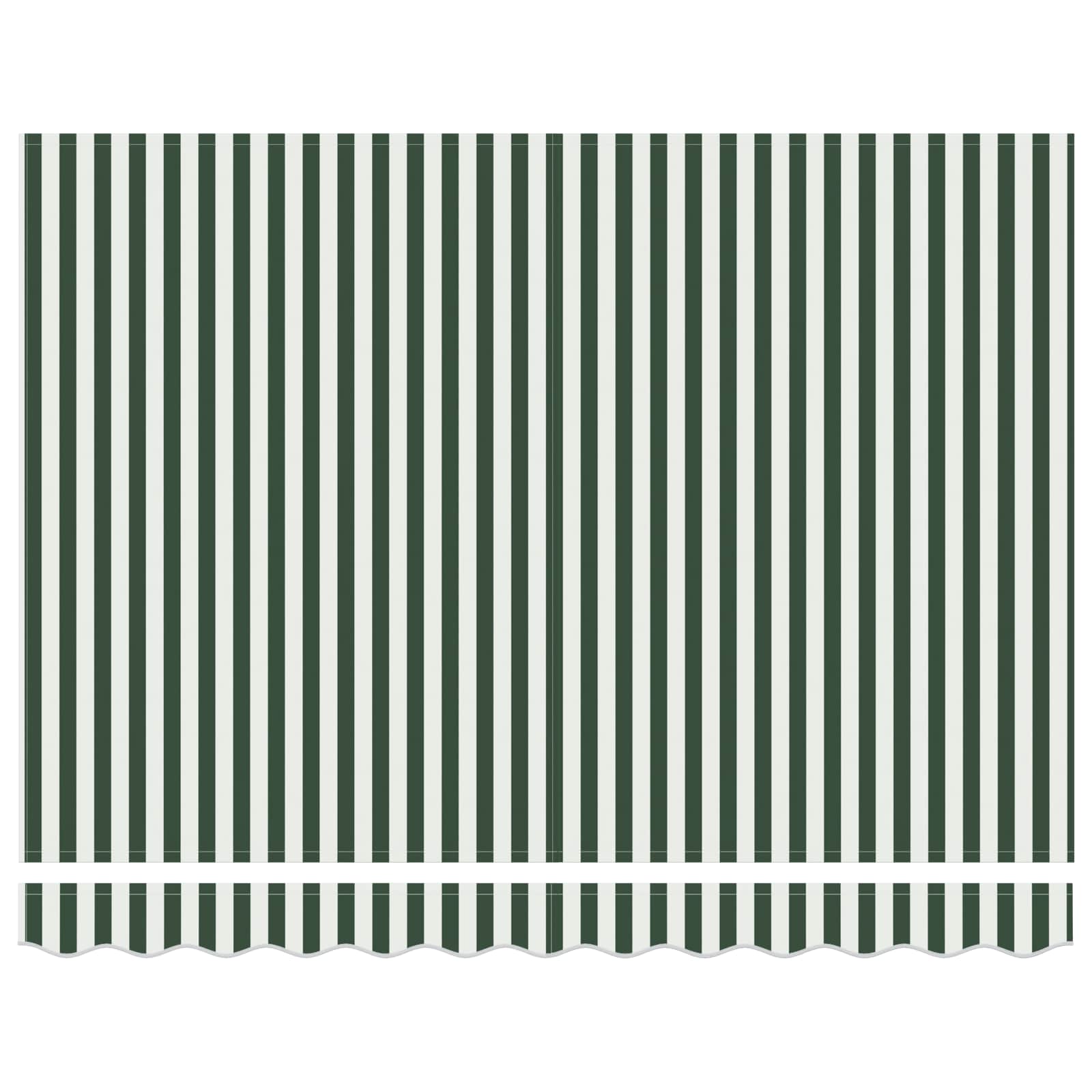 Manuell einziehbare Markise Grün und Weiß 3 x 2,5 m