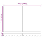 Manuell einziehbare Markise Grün und Weiß 3 x 2,5 m