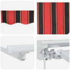 Manuell einziehbare Markise Orange, Schwarz und Gelb 4,5 × 3 m