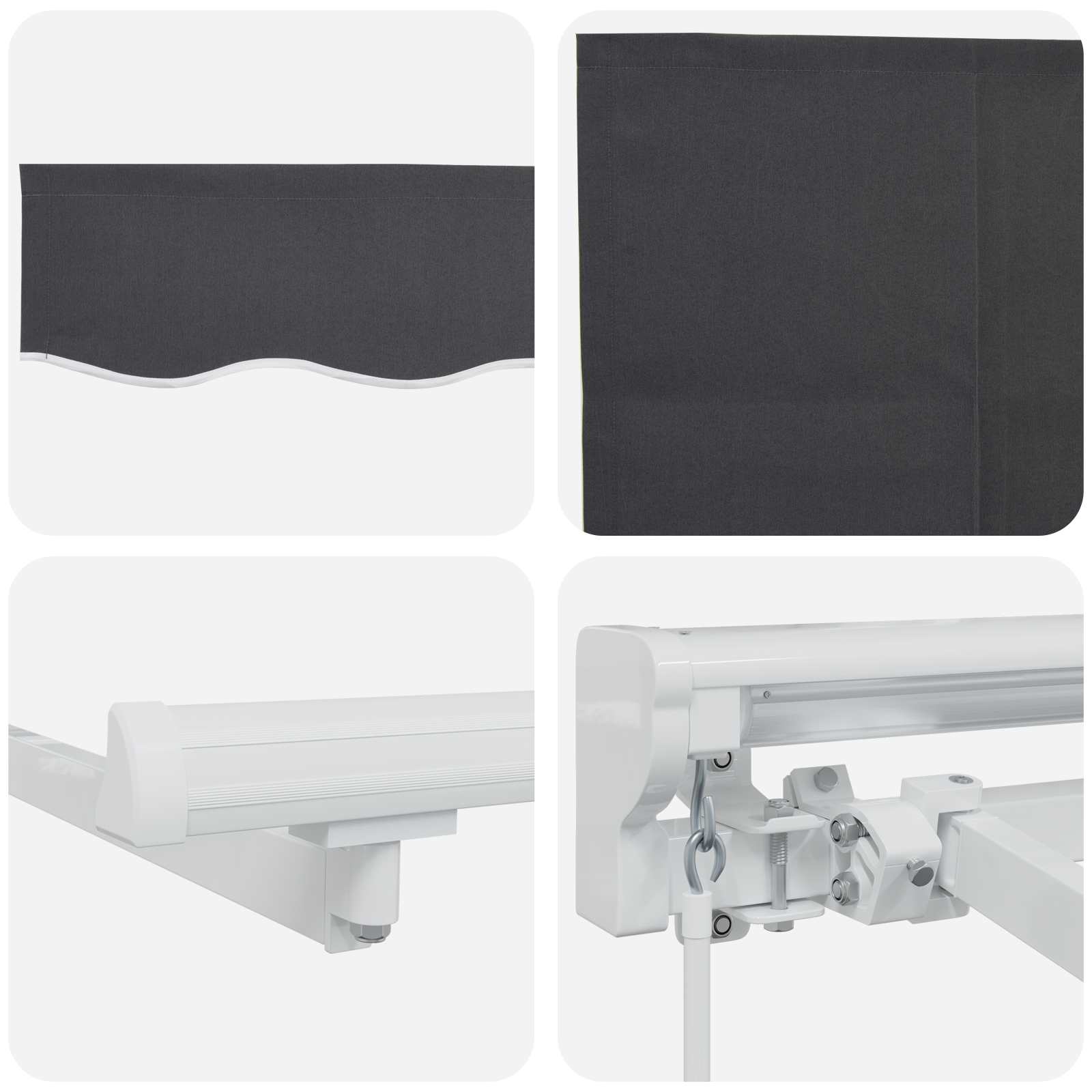 Manuell einziehbare Markise Anthrazit 4,5 x 3,5 m