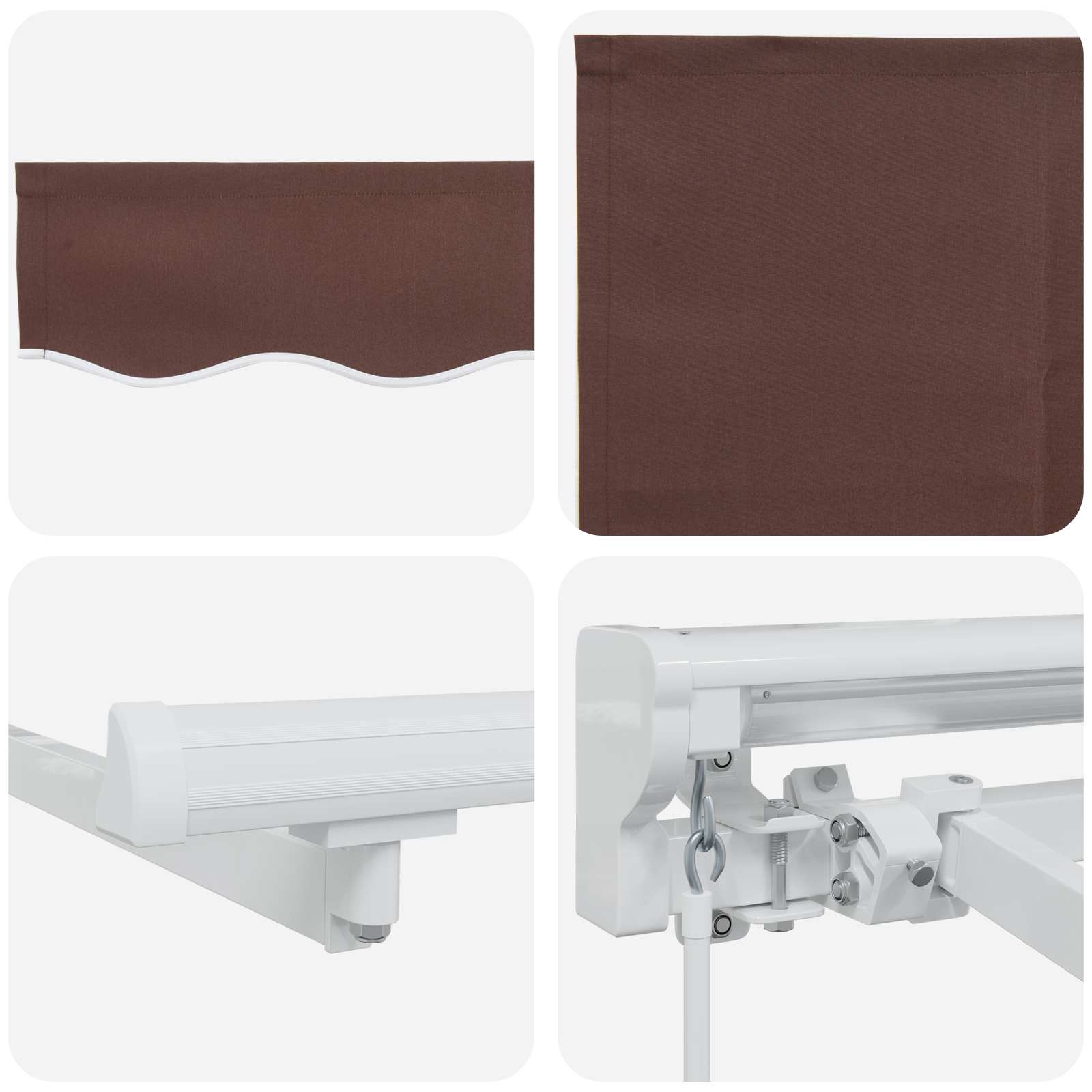 Manuell einziehbare Markise Braun 4,5 x 3,5 m
