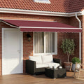 Manuell einziehbare Markise Bordeauxrot 5 x 3,5 m