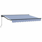 Manuell einziehbare Markise Blau und Weiß 2,5 x 2 m