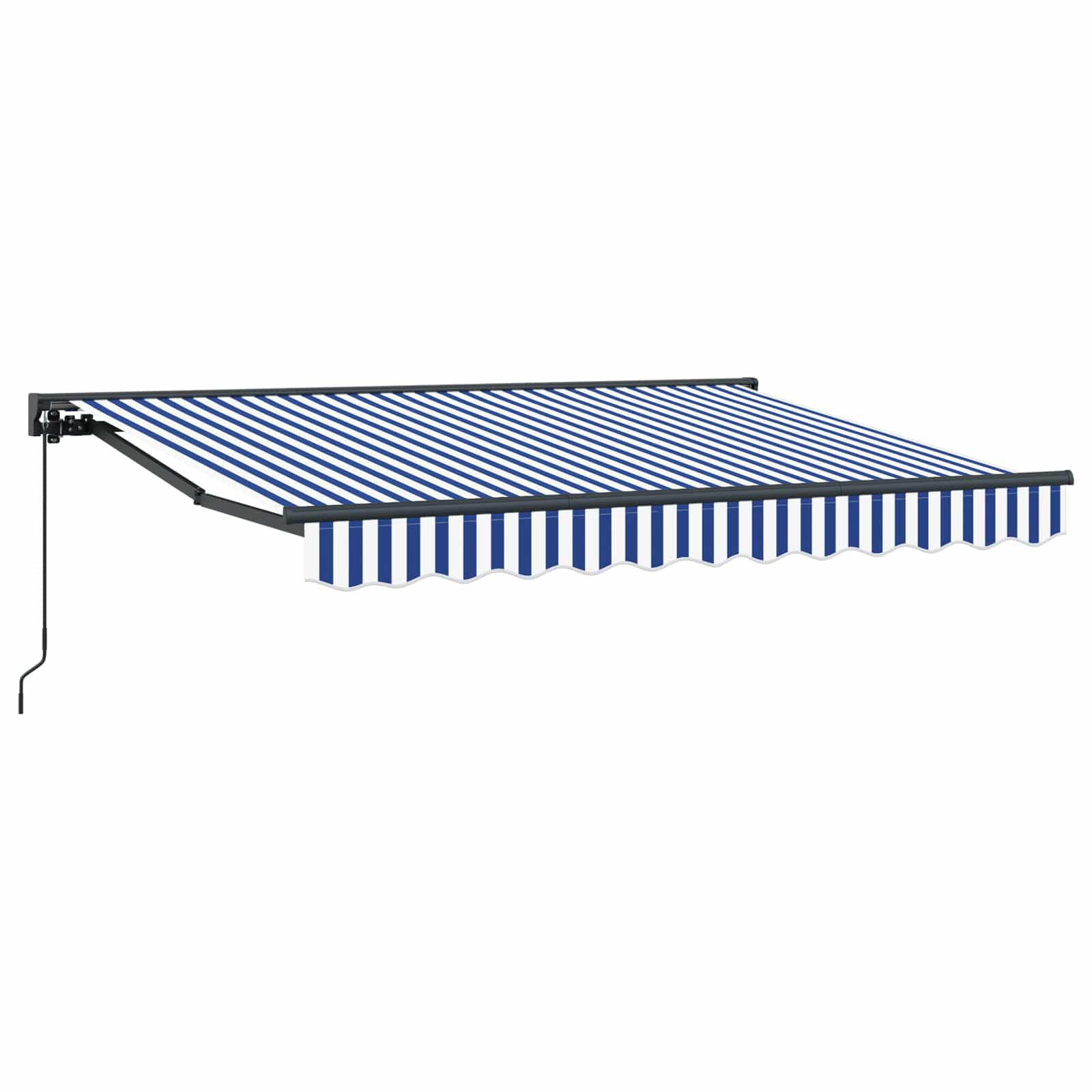 Manuell einziehbare Markise Blau und Weiß 2,5 x 2 m