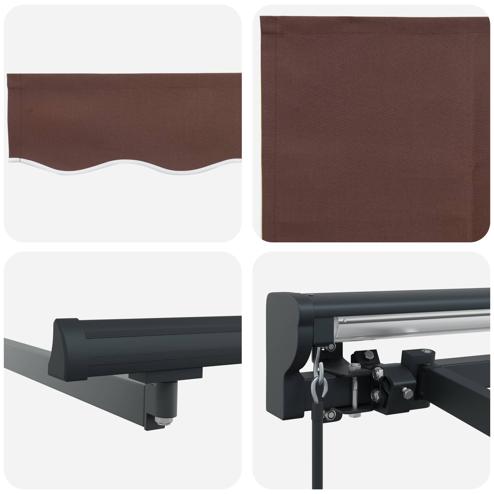 Manuell einziehbare Markise Braun 3,5 x 2 m