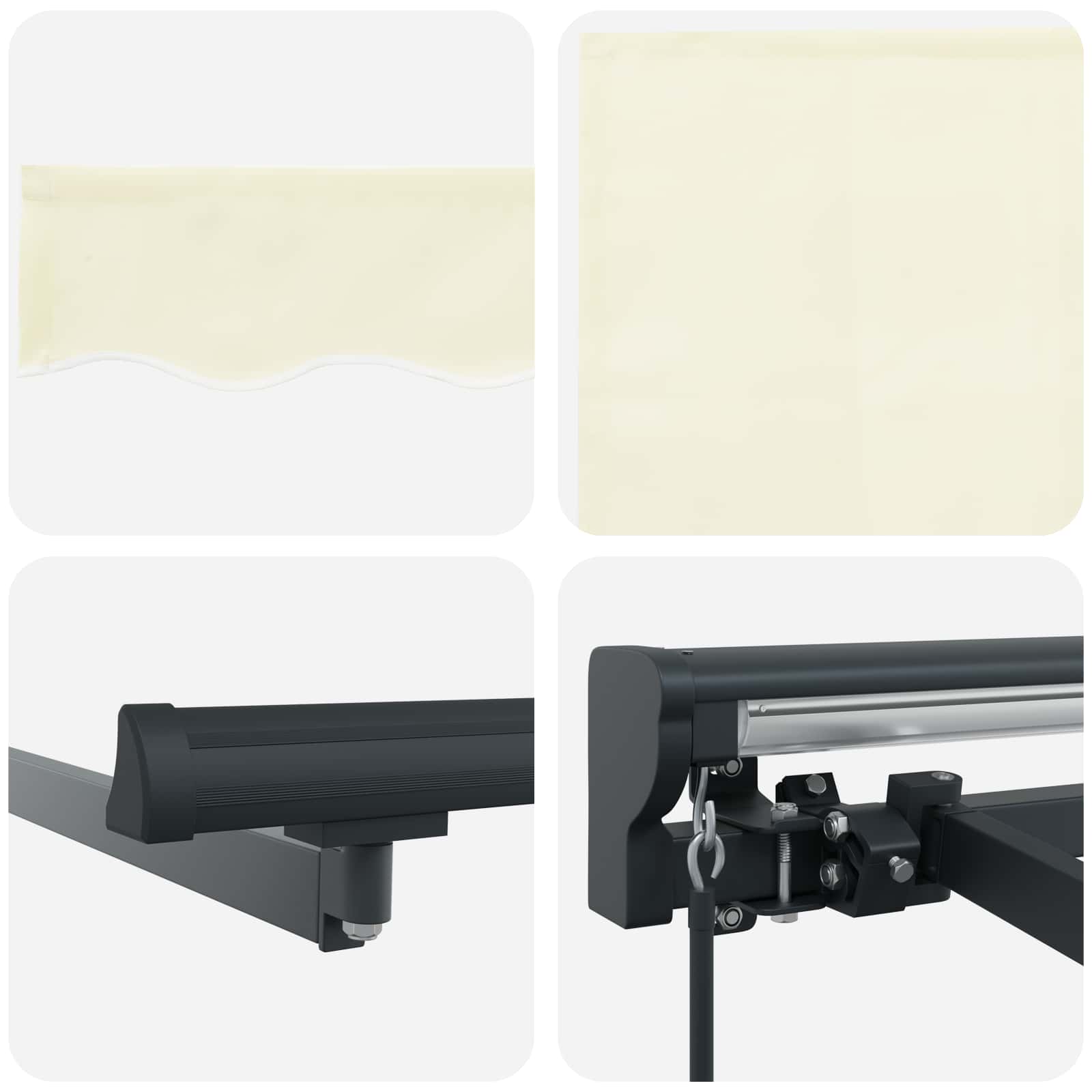 Manuell einziehbare Markise Creme 4 x 2 m