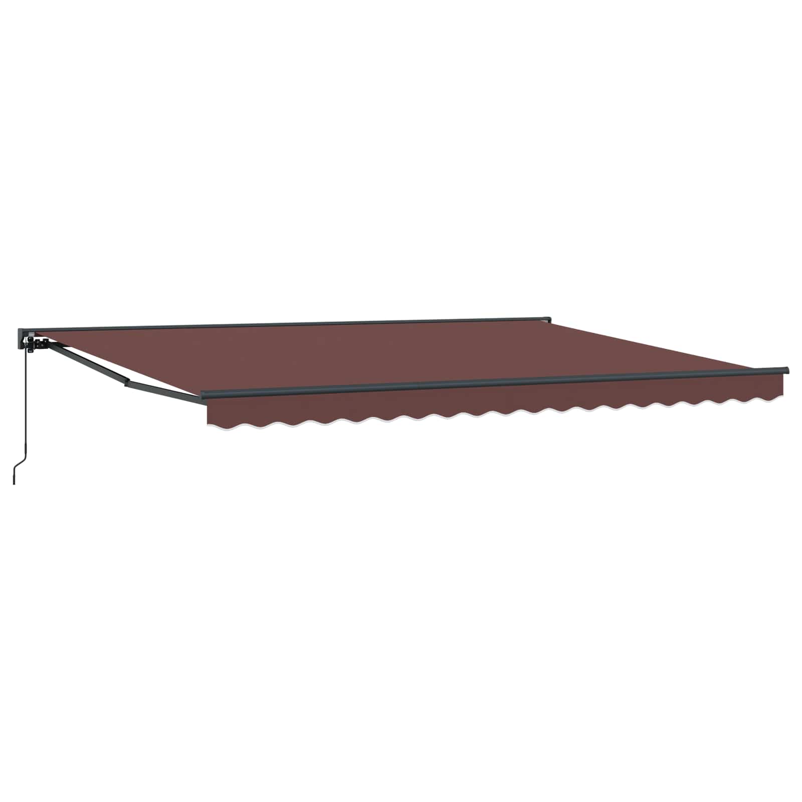 Manuell einziehbare Markise Braun 4 × 3,5 m