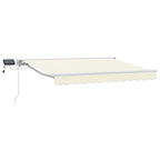 Manueller Markisenrahmen mit LEDs Creme und Weiß 2,5 x 2 m