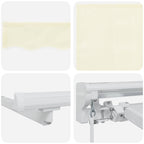 Manueller Markisenrahmen mit LEDs Creme und Weiß 3 x 2 m