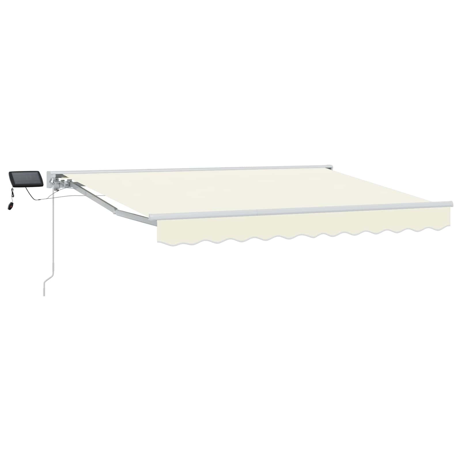 Manueller Markisenrahmen mit LEDs Creme und Weiß 3,5 x 2 m