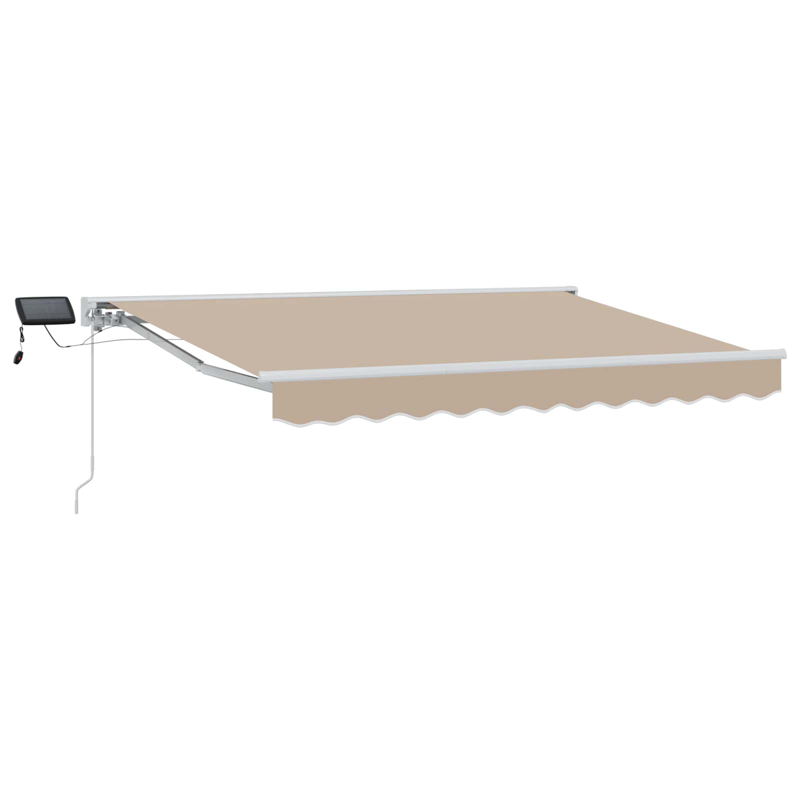 Manueller Markisenrahmen mit LEDs Beige und Weiß 3,5 x 2 m