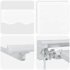 Manueller Markisenrahmen mit LEDs Weiß 3,5 x 2,5 m