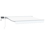 Manueller Markisenrahmen mit LEDs Weiß 3,5 x 2,5 m