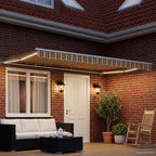 Manueller Markisenrahmen mit LEDs Grün, Gelb, Weiß 4 x 3 m