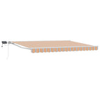 Manueller Markisenrahmen mit LEDs Blau, Orange, Weiß 4,5 × 3 m