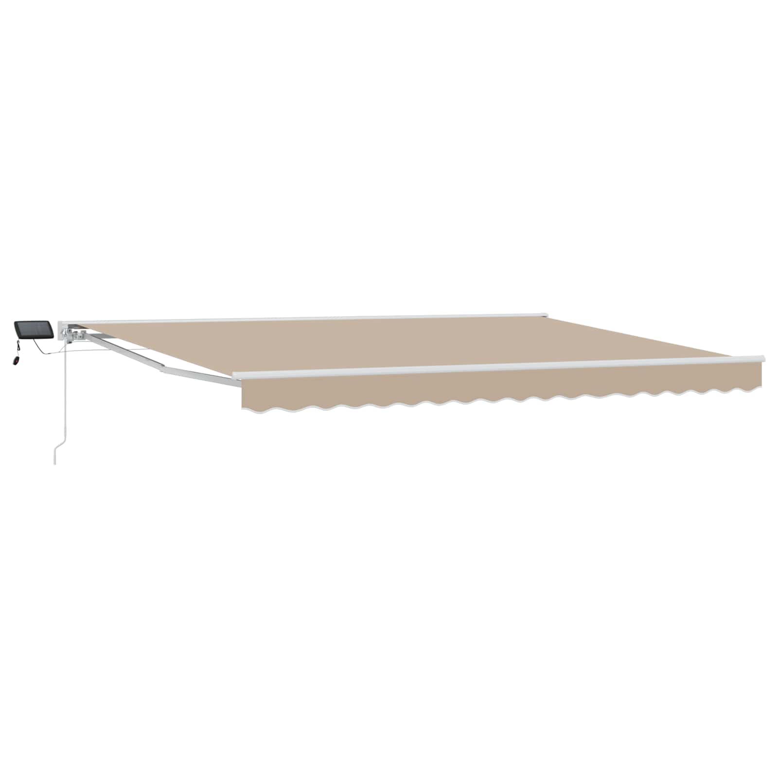 Manueller Markisenrahmen mit LEDs Beige und Weiß 4,5 × 3 m