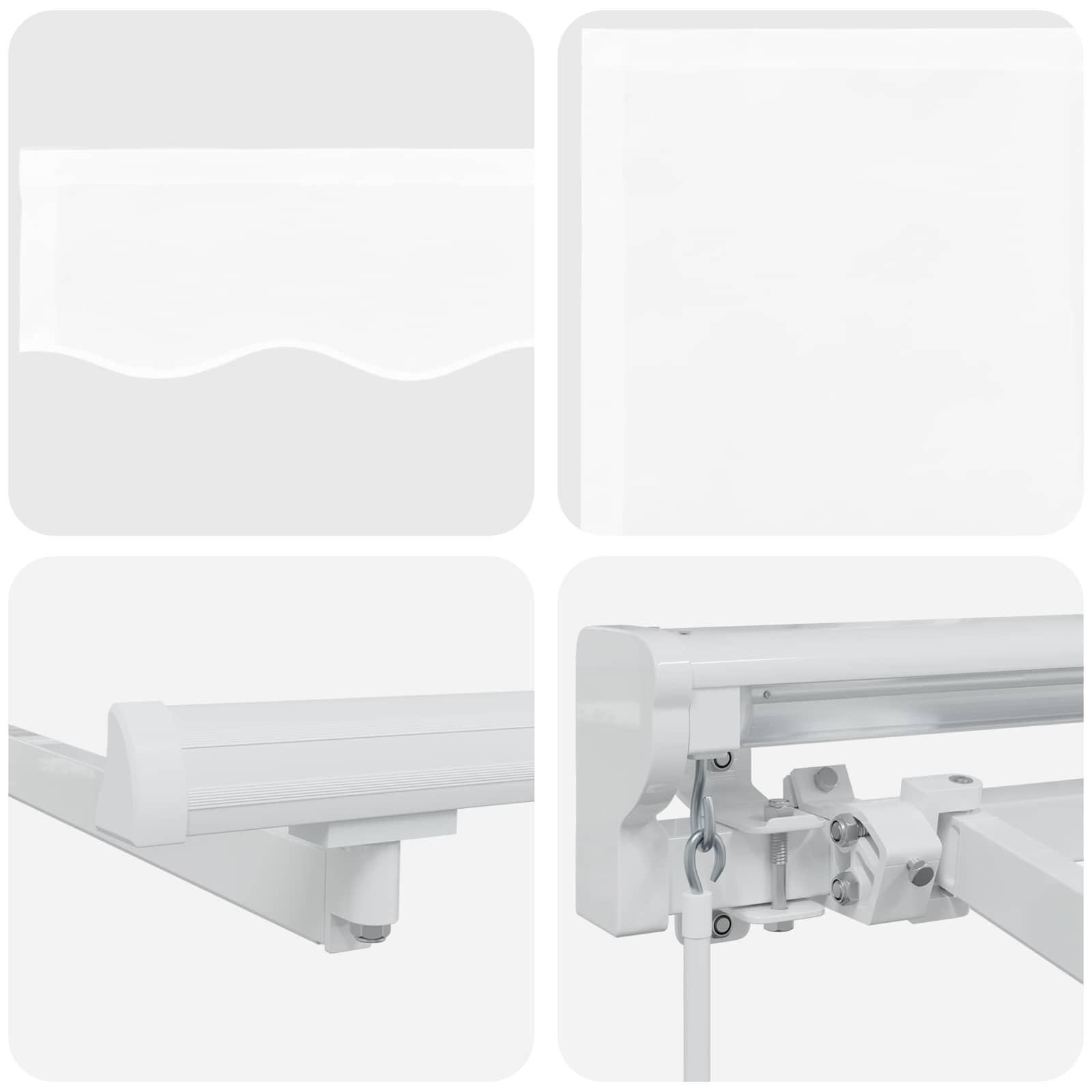 Manueller Markisenrahmen mit LEDs Weiß 5 x 3 m