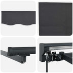 Manueller Markisenrahmen mit LEDs Anthrazit 3,5 x 2 m