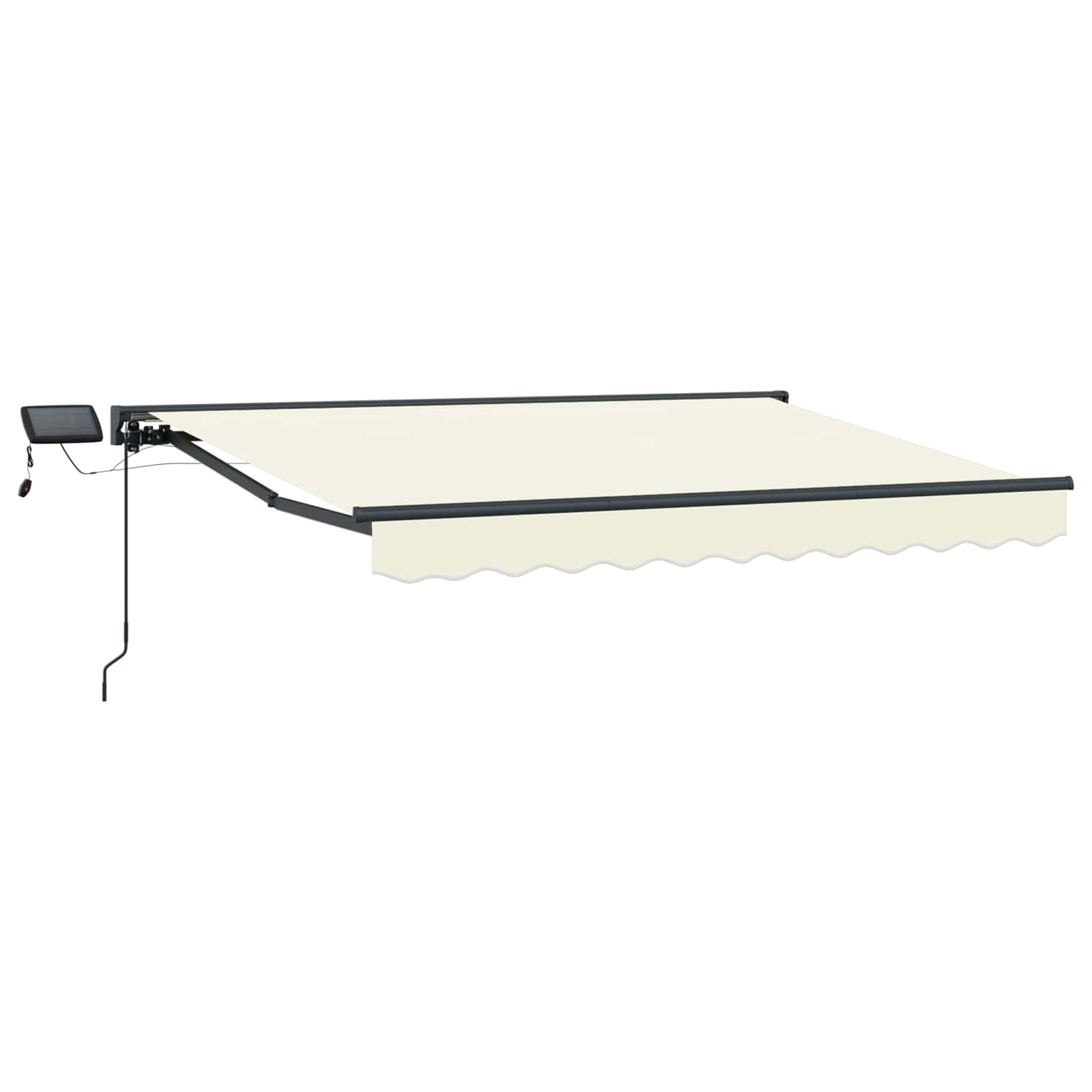 Manueller Markisenrahmen mit LEDs Creme und Anthrazit 3 x 2,5 m