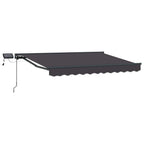 Manueller Markisenrahmen mit LEDs Anthrazit 3 x 2,5 m