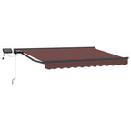 Manueller Markisenrahmen mit LEDs Braun und Anthrazit 3 x 2,5 m