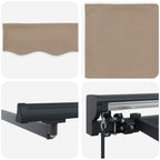 Manueller Markisenrahmen mit LEDs Beige und Anthrazit 3 x 2,5 m