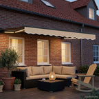 Manueller Markisenrahmen mit LEDs Beige und Anthrazit 3 x 2,5 m