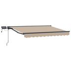 Manueller Markisenrahmen mit LEDs Beige und Anthrazit 3 x 2,5 m