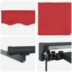 Manueller Markisenrahmen mit LEDs Rot und Anthrazit 3 x 2,5 m